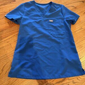 FIGS WOMENS TECHNICAL COLLECTION ROYAL BLUE XS SCRUB TOP SHIRT 2171